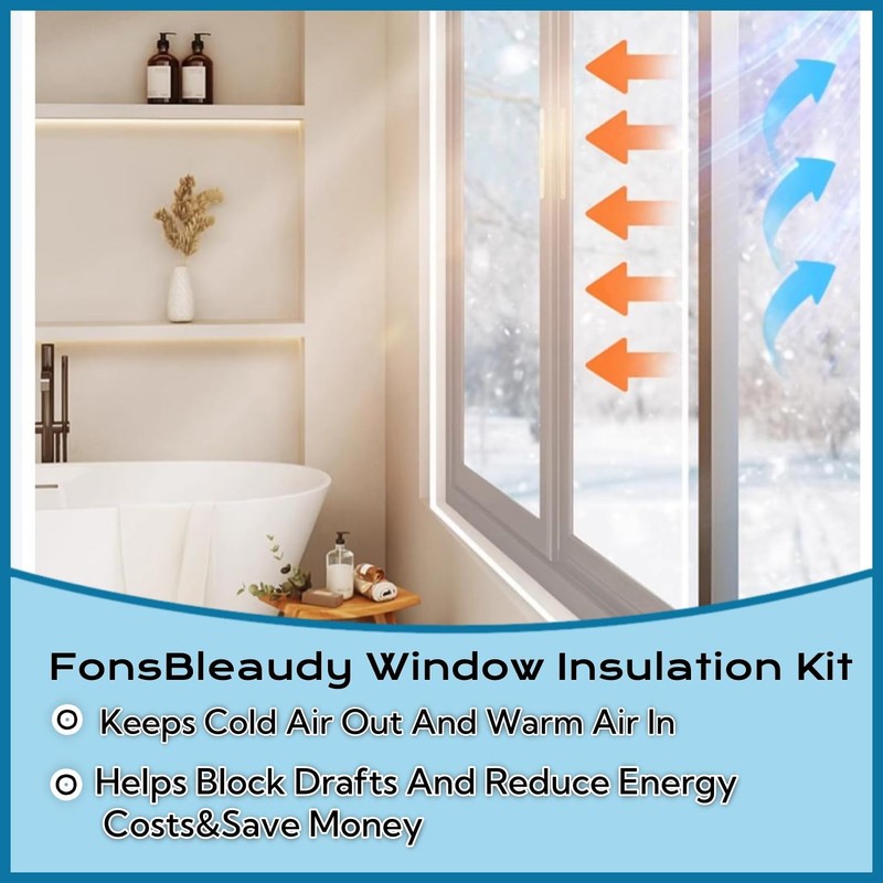 FonsBleaudy Heavy Duty Window Insulation Kit 63inX63in to Keep Cold
