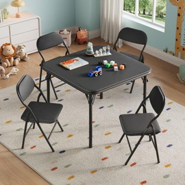 IDEALHOUSE 5 Piece Boys Girls Folding Table and Chairs Set, Activity Table and Chairs Set for Dining Room,Daycare,Classrooms