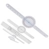 5Pcs Medical Goniometer Transparent Plastic Multifunction Joint Goniometer Set Kit