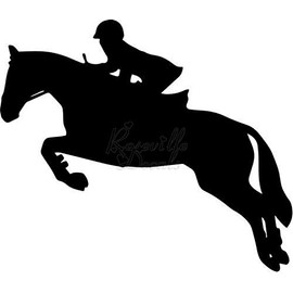 Horse Jumping Riding Equestrian Vinyl Decal Sticker for Home Office Decor Vehicle Window Sign Size- [6 inch] / [15 cm] Wide Color- Matte Black