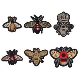 HOBBIESAY 36Pcs 6 Style Embroidery Bee Patch Sew on Fabric Bee Appliques Embroidery Insects Applique Fashion Clothing Decoration Patch for Clothing Decoration Sewing Craft