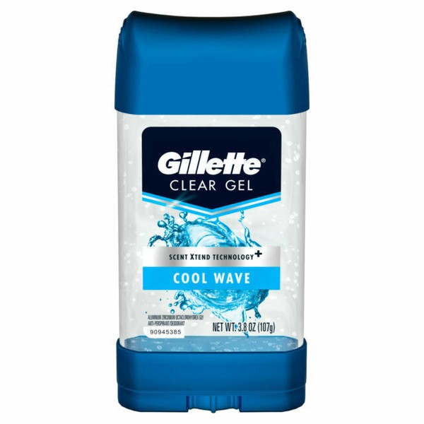Gillette Cool Wave Clear Gel Men’s Antiperspirant & Deodorant 3.8 oz each 2-Pack