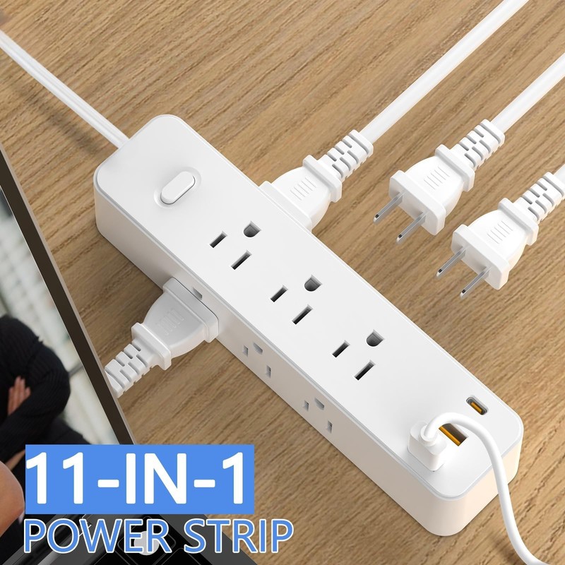 Romatico Power Strip Surge Protector, 12-in-1 Power Bar with Multiple
