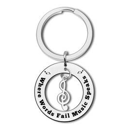 Dabihu Music Lover Gifts Music Keychain Music Note Jewelry Inspirational Gift for Musicians Music Student Teacher Team Encouragement Graduation Gift for Guitar Piano Player Christmas Birthday Gift