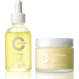 CVITAS Plus Vitamin C, Azelaic Acid, Retinol, Serum, 1.7 fl oz (50 ml), C CREAM + 2.8 oz (80 g), Pore Care, Seabitus CVITAS +