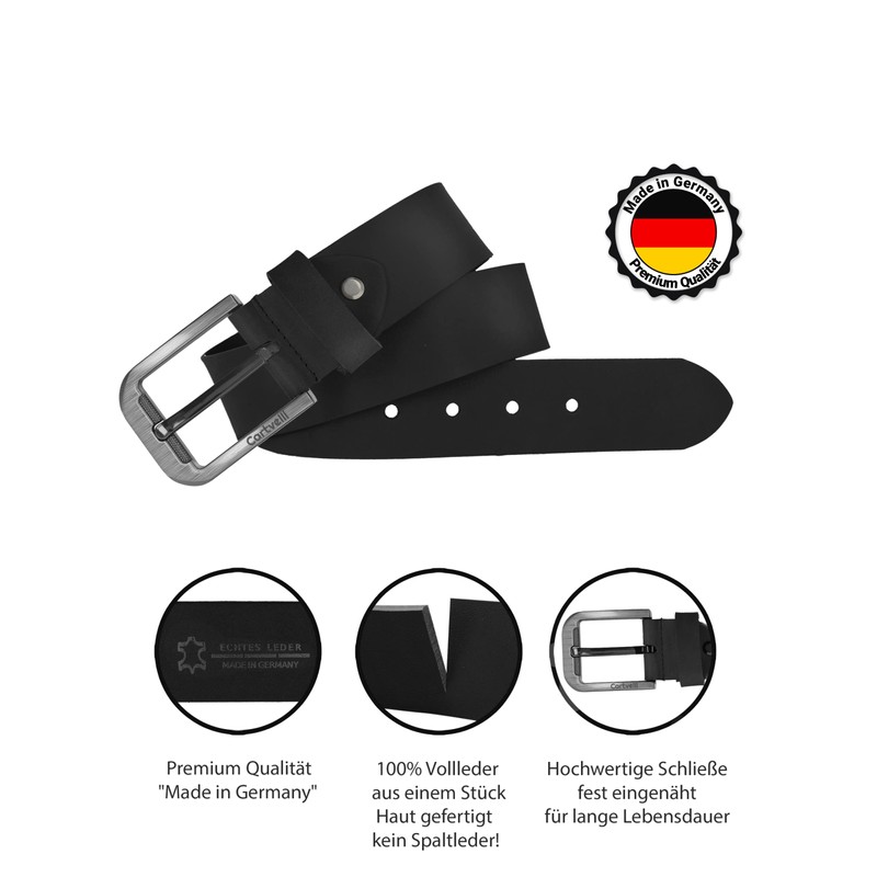 Cartvelli Premium Men's Leather Belt Made in Germany with Gift