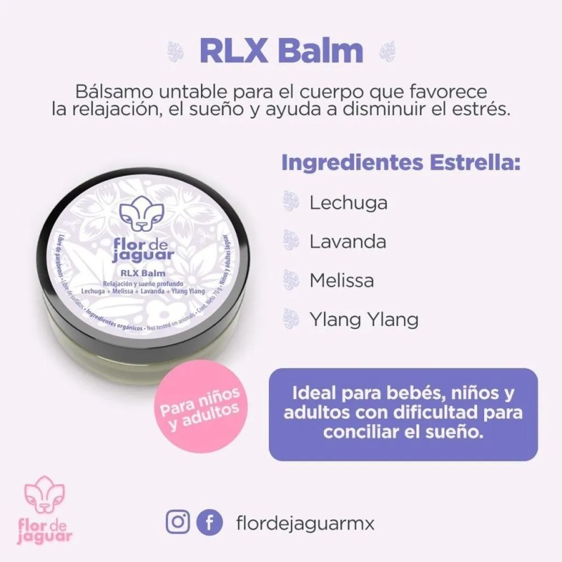 Flor Jaguar Rlx Balm 70g Bálsamo Crema Relajante