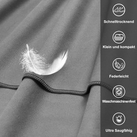 Pameil Fitness Towel with Zip Bag, 120 x 50 cm, Gym Microfibre Towel, Compact & Quick Drying, Fitness Towel, 120 x 50 cm, Sports Towel Made of Double-Sided Fleece