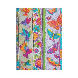 Paperblanks - Hummingbirds & Flutterbyes - Playful Creations - Midi - Lined - Wrap Closure - 120 Gsm