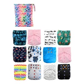 Pack 12 Pañales Ecológicos Alvababy Doble Barrera  Wetbag                                                                                             