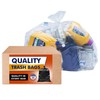 55 Gallon Clear Trash Bags, (50 Bags w/Ties) Large Clear