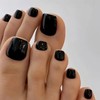 Black Press on Toe Nails Pure Black Color Fake Toe