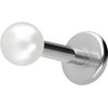 PIERCINGLINE Titanium Labret with Internal Thread Synthetic Pearl Piercing Ear