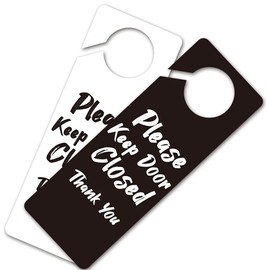 FOUR ORANGUTANS Funny Please Keep Door Closed Hanger Sign, 2 Pack(Double Sided) Do Not Disturb, Ideal for Offices, Spa Treatment, Law Firms, Clinics, Hotels or During Therapy, Counseling Sessions
