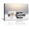 LZIMU Zen Canvas Wall Art Lotus Flowers and Stones Spa