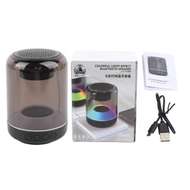 Bluetooth Speaker Powerful Bass Colorful Lights Waterproof Portable Mini Speaker for Home Outdoor Black