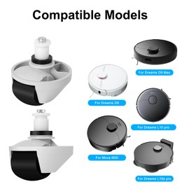 Front Wheel, Low Noise Front Wheel, Front Wheel, Tire Wheel for Dreame D9/D9 Max/D9 Max Gen 2/L10s Pro/L10s Plus/L10s Pro Ultra Heat/L10s Pro Ultra/L10s Pro Gen2/X40 Ultra/X40 Master/X30 Ultra/L40