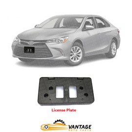 Vantage Auto Parts - Front License Plate Bracket Compatible with Toyota Camry 2015-2017 | Textured | Plastic | 7510106030 | TO1068129