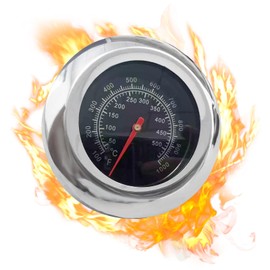 Stainless Steel BBQ Smoker Grill Thermometer - Precise Temperature Gauge for Accurate Readings up to 500℃ (Silver)