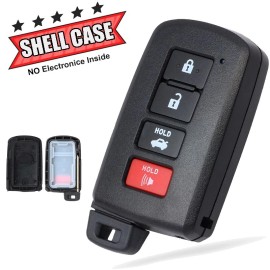 REMOTEFOBFACTORY Smart Remote Key Shell Case 4 Button for 2013 - 2019 Toyota Avalon Camry Corolla