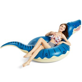 Jasonwell Inflatable Dinosaur Pool Float Tube for Boys Girls Adults 93'' T-Rex Floatie Summer Beach Swimming Pool Inflatables T-Rex Ride on Party Pool Raft Lounge Kids Tyrannosaurus Rex Dinosaur Toys