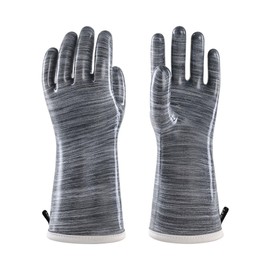 wahoo Liquid Silicone Smoker Oven Gloves, Food-Contact Grade, Heat Resistant Gloves for Cooking, Grilling, Baking, Grey, XL