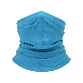 Unbranded Cooling Neck Gaiter Scarf UV Sun Shield Face Mask Cover Cycling Fishing Bandana - Light Blue