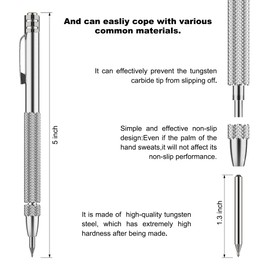 Glieskir 2 Pack Tungsten Carbide Scriber Tool Set with Magnet - Professional Metal Engraving Pen, Extra 10 Carbide Replacement Tips - Ultimate Scribing Tools for Glass/Ceramics/Sheet Metal Marking