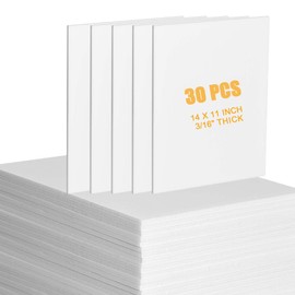 [30Pcs] White Foam Board 14" x 11" White Poster Board 3/16" Thick Foam Core Board White Foam Backing Boards for DIY Project Crafts Making Art Presentations