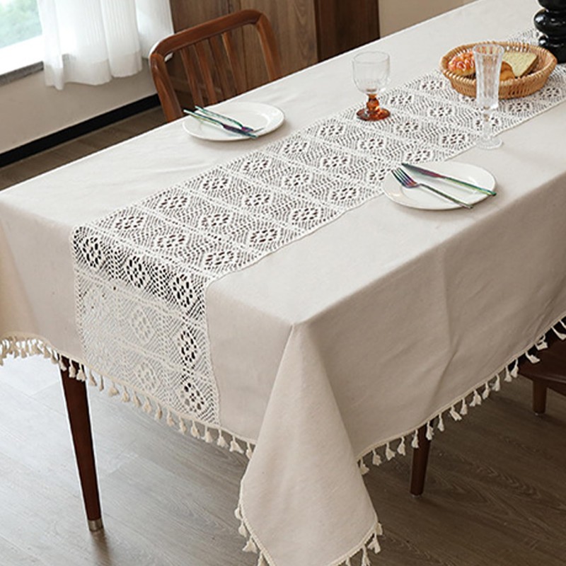 Cream Table Cloth - 140 X 180CM Christmas Table Cloth,