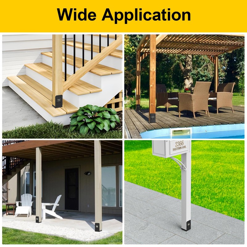 8x8 Stainless Steel Post Base，Internal 7.5 x 7.5 Post Anchor