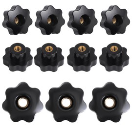 HSeaMall Star Grip Nut M8 Star Grip Screw Black Star Shape Head Clamping Nut for Machine Tool Machine Pack of 10