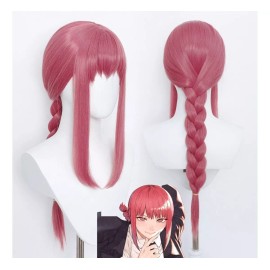 Lucky Day Peluca Makima Chainsaw Man Rosa Trenzada Con Flequillo