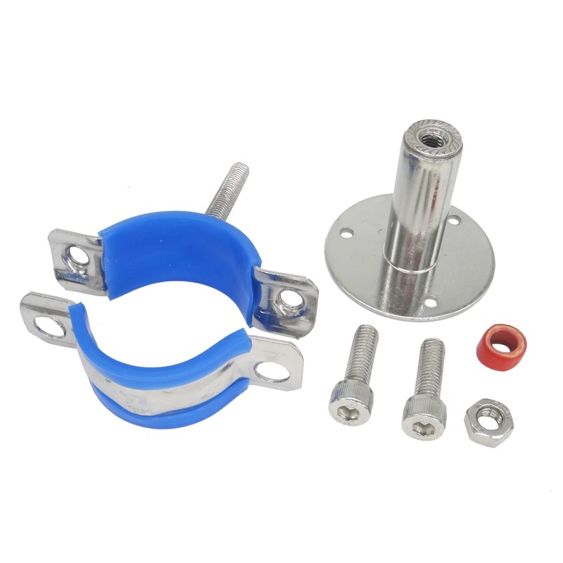 Stainless Steel Height-Adjustable Pipe Clamp - Wall/Ceiling Mounting for 51