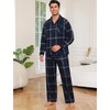 ENJOYNIGHT Mens 100% Cotton Flannel Pajamas Set Plaid Button Pjs