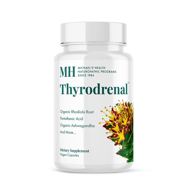 Michael's Health Naturopathic Programs Thyrodrenal - 120 Vegan Capsules - Supports Thyroid & Adrenal Health - With Vitamin C - 60 Servings