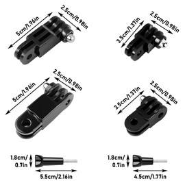 YAHUNI Swivel Arm Mount Adjustable Swivel Arm Extension Arm for Camera 3-Way Fixed Joints Bracket with Short & Long Screw for Camera, SJCAM and Action Camera