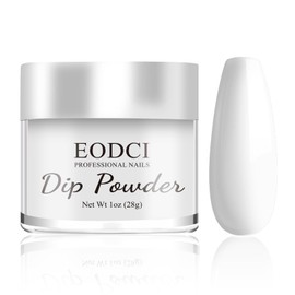 EODCI White Color Dip Powder, 1OZ Nail Dipping Powder for Long-lasting 28 Days+ Dip Nail Art French Manicure Nail Starter & Professional Home DIY Salon Use 28g