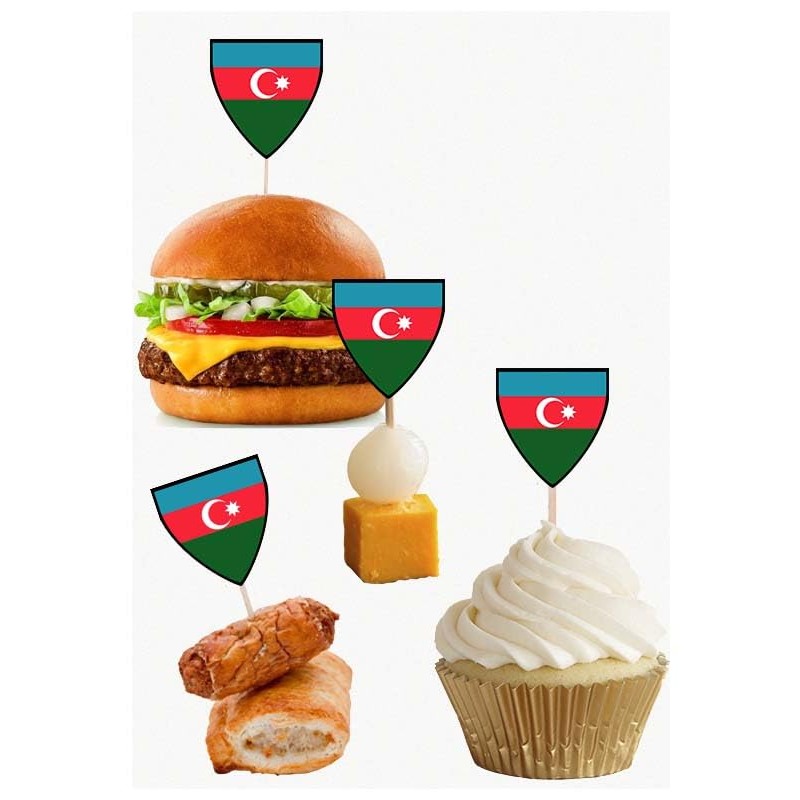 AK Giftshop Azerbaijan Flags Party Food Sticks Picks Cupcakes Decorations