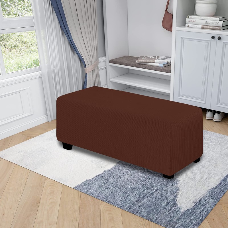 Easy-Going Stretch Ottoman Cover Folding Storage Stool Furniture Protector Soft