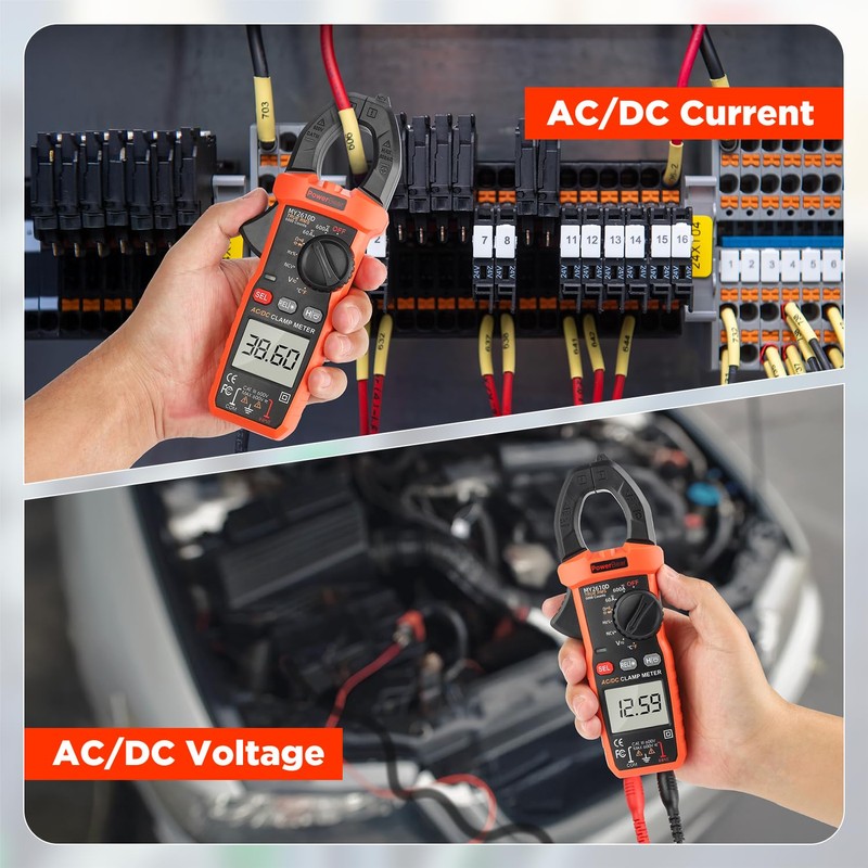 PowerBear Digital Clamp Meter Multimeter 6000 Counts for AC/DC Current