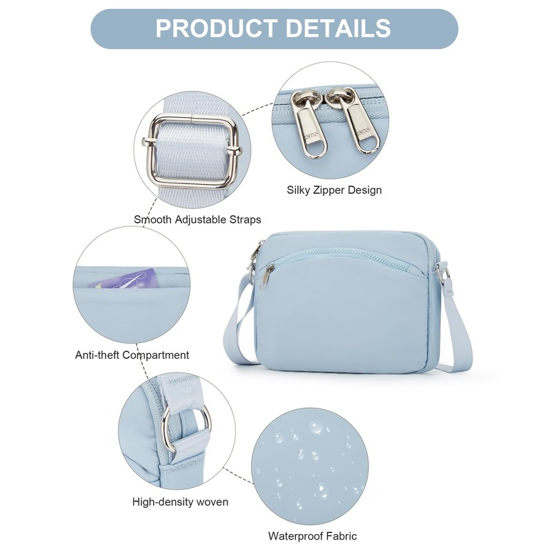 SZSYCN Women's Shoulder Bag Medium Waterproof Nylon Crossbody Bag with