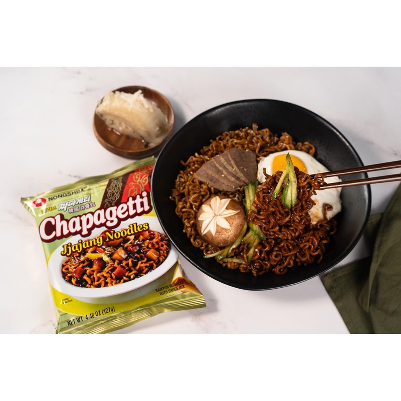 Nongshim Ramen Noodles, Gourmet Instant Ramen, Premium Microwavable Noodle, Chapagetti,