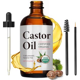 Castor Oil：Aceite de Ricino Puro-100% Natural 60 ml Aceite de Ricino Organico-Aceite de Romero para Cuidado de la piel Crecimiento del Cabello Esencial de Aromaterapia Rosemary Oil Uso Difusore