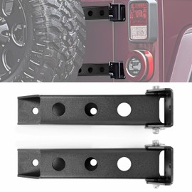 HECASA Tailgate Hinge Set - Jeep Wrangler JK JKU (2007-2018) - Black Powder Coated Steel - Heavy Duty Reinforced