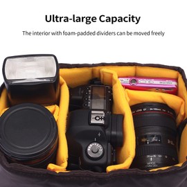 Selens Shockproof DSLR SLR Camera Bag Case Camera Insert Padded Partition Protective High Capacity for Camera Lens Flash Light Travel Photography Accessories
