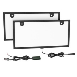 ICHIYO LED License Plate Version Upgraded License Plate for Regular Cars, Reinforced Waterproof, Full Illumination, Ultra Brightness, Ultra Thin, 0.3 inches (8 mm), 12 V, 24 V, LED License Plate Frame