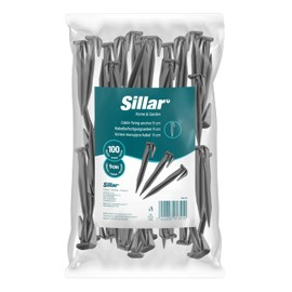 Sillar Pack of 100 Ground Anchors for Drip Hose, Anchor Ground for Garden Hose, Ground Spike Mounting Anchor for Drip Hose, Ground Pegs, Stable Ground Anchors