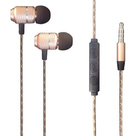 For Realme 7 Pro Earphones - Earbuds Headphone Wired Earphones Headset with Microphone and Volume Control For Realme 7 Pro (GOLD)