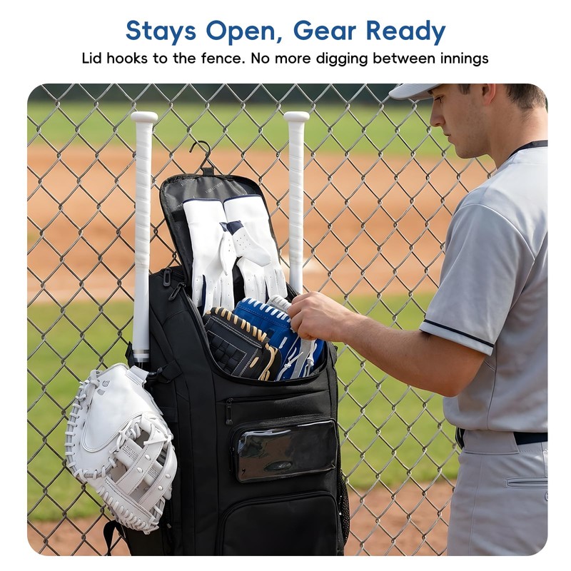 KAVIGOR 80L Rolling Baseball & Softball Bag for Youth &